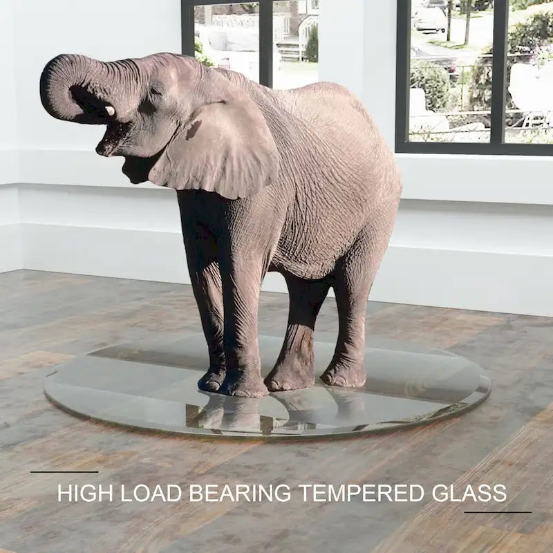 Dessus de table rond en verre trempé