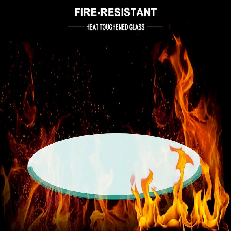 Dessus de table rond en verre trempé