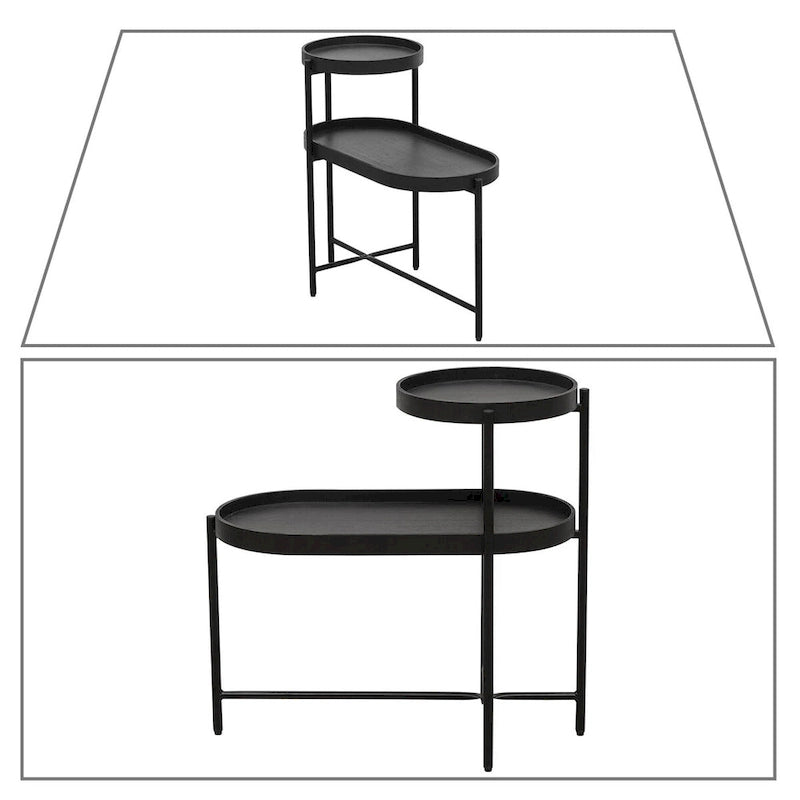 Table d'appoint double couche au design minimaliste