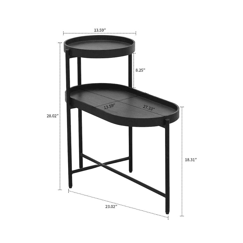 Table d'appoint double couche au design minimaliste
