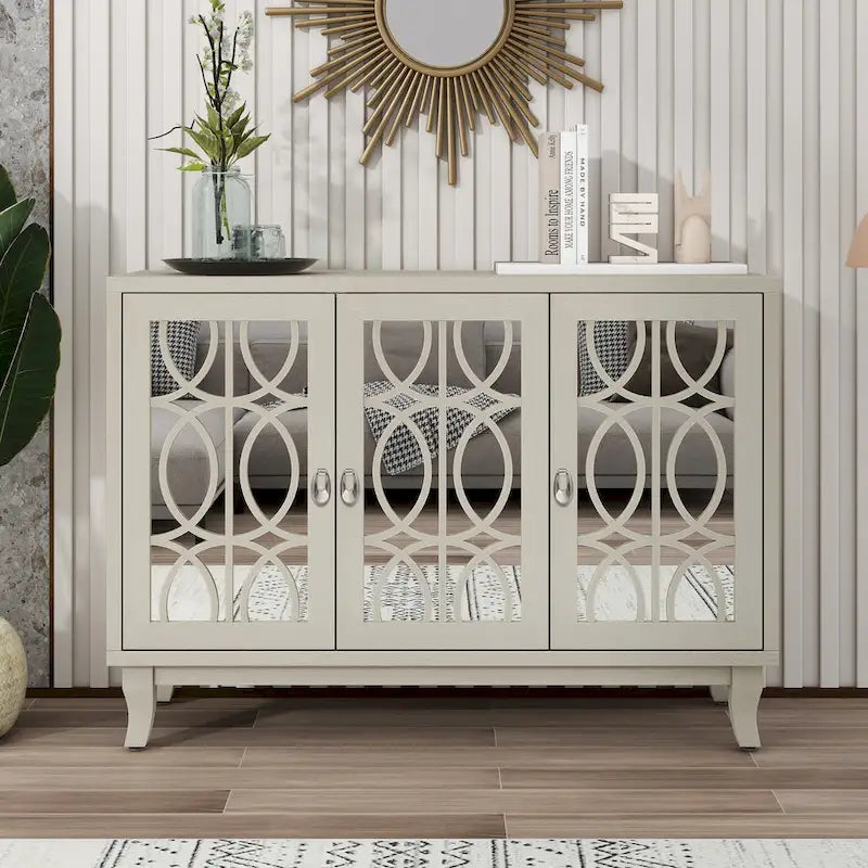Buffet-miroir à trois portes pour salon et salle à manger